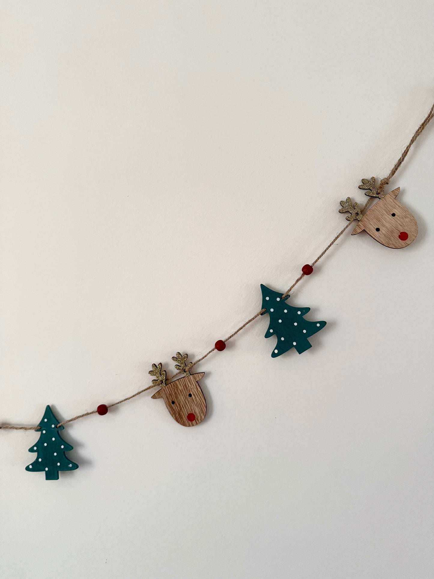 Wooden Reindeer Garland